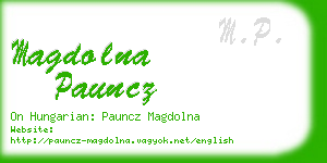 magdolna pauncz business card